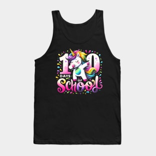 100 Days Of School Cute Unicorn Back To School Unicorn Tank Top